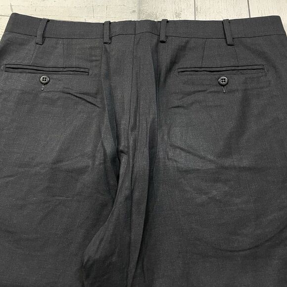 Zanella Todd Men's W36 x L30 Dark Grey Wool Flat Front Cuffed Dress Pants - Picture 2 of 7